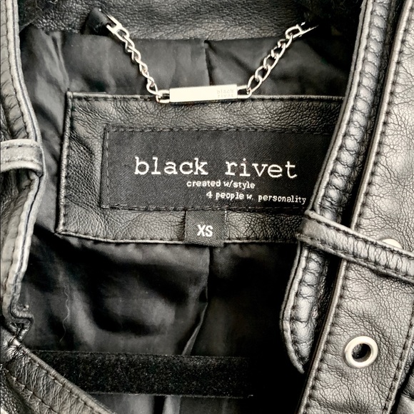 Vegan Leather Motorcycle Jacket - Black - Picture 3 of 3